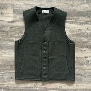 Vintage CC Filson Olive Green Style 20 Mackinaw Wool Vest Size 42